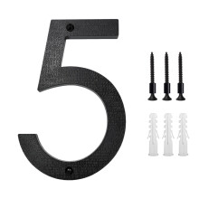 Modern Black Metal House Numbers 5 inch Weather-Resistant