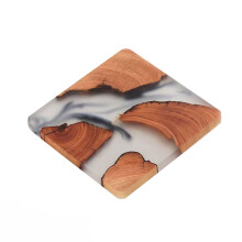 Wooden Drink Coaster Modern Epoxy Resin 4 pcs