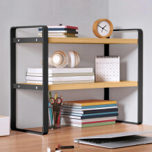 Wooden Bookshelf 2-Tier Modern Open Shelf Stand