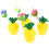 Pineapple Cups Yellow Plastic 4 Pieces 5.3 Inches Tall 5