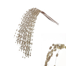 Christmas Glitter Branches Set of 6 Gold Berry Decorations