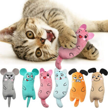 Cartoon Cat Plush Toy with Catnip for Kitten Play and Teeth