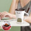 Ceramic Chocolate Fondue Cup with Fork and Candle 1