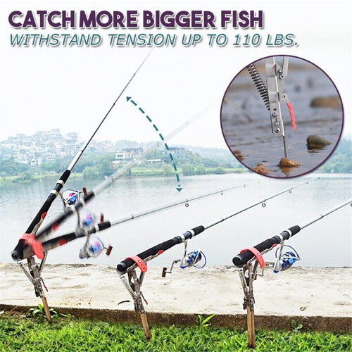 Automatic Fishing Rod with Spring Tip-Up and Stainless