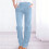 Women's Light Blue Lounge Pants Cotton Blend XL 2
