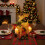 Pre-Lit Glittering Reindeer Decor with Gold Bell and 7