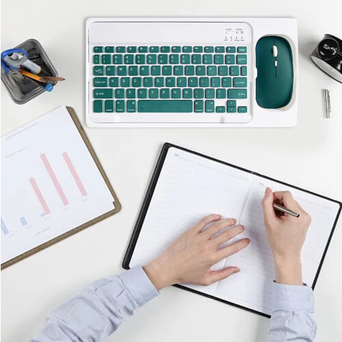 Bluetooth Keyboard and Mouse Combo Ultra-Slim Rechargeable 2