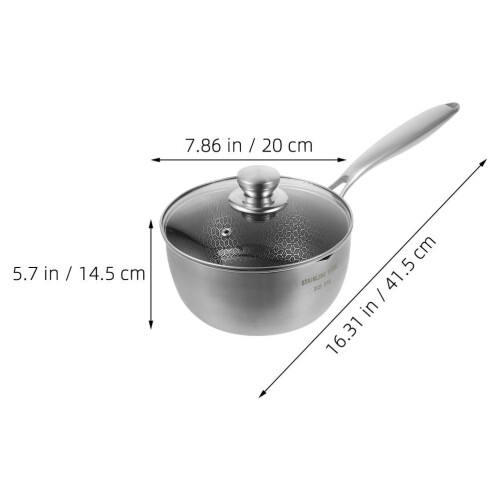 Stainless Steel Nonstick Saucepan with Lid 2.5 Quart 1