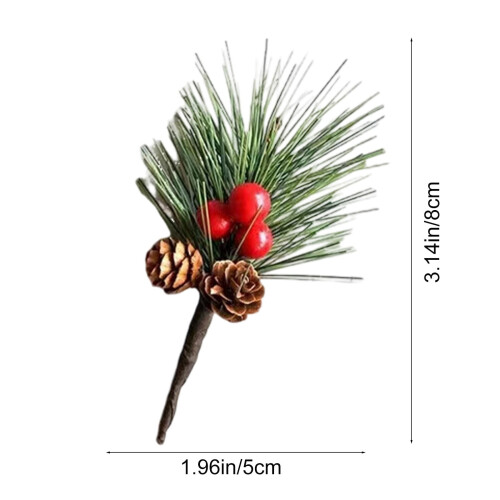 Artificial Pine Picks with Red Berries 2x3.14 Inch 2
