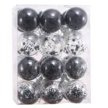 Shatterproof Clear Christmas Ball Ornaments Black 60mm 24