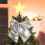 Sequined Bow Tree Topper Silver Glitter 15.75x13.78 in 1