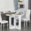 Space-saving Drop Leaf Table, Folding Dining Table for Small Space, Kitchen, Dining Room, White 4