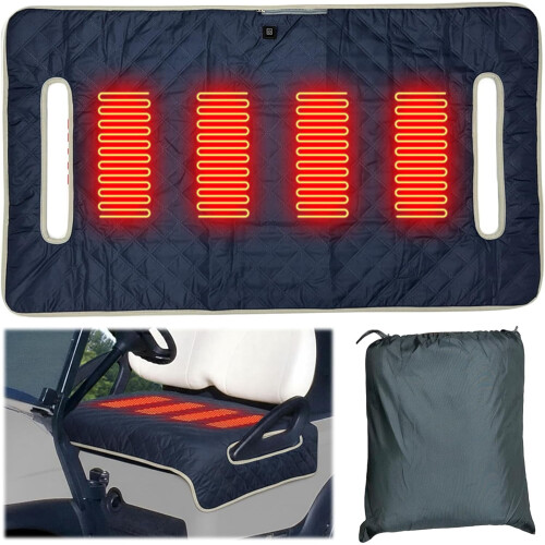Heated Golf Cart Seat Cover Waterproof Universal 4-Zone