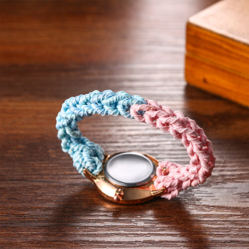 Women's Braided Elastic Quartz Watch Multicolor 2