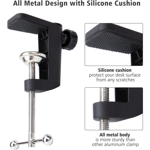 Metal Desk Clamp Microphone Boom Arm Stand with Adjustable 1