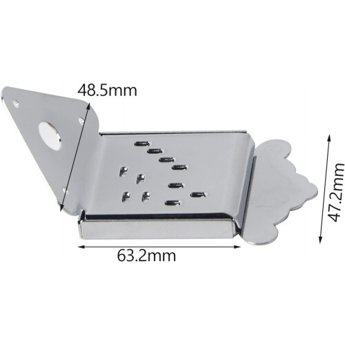 Mandolin tailpiece silver with cover and screws 1