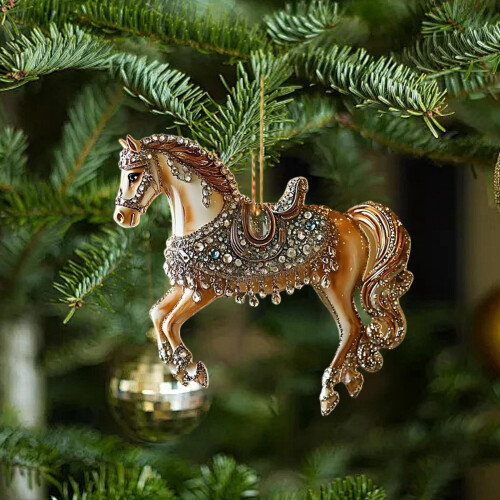 2D Acrylic Christmas Ornament Brown Festive Gift