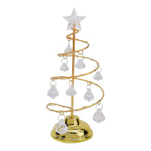 Prelit Mini Christmas Tree Pink LED Glass 19cm