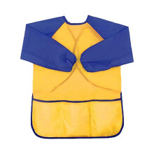 Kids Long-Sleeve Art Apron with 3 Pockets and Pencil