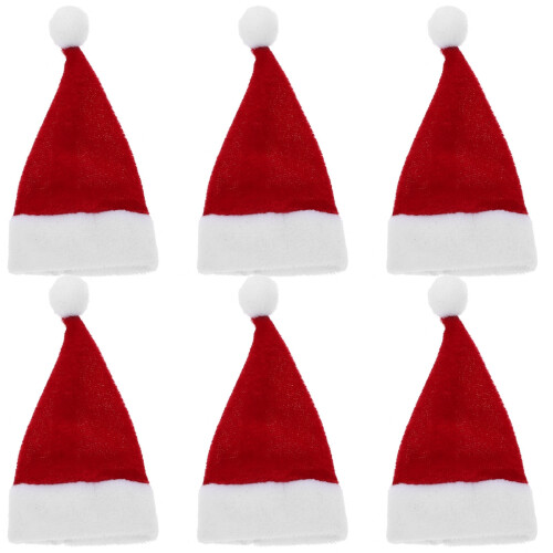 Miniature Velvet Hat Lollipop Covers Red White 6-Pack
