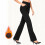 Women's Solid Fleece-Lined Yoga Pants 7