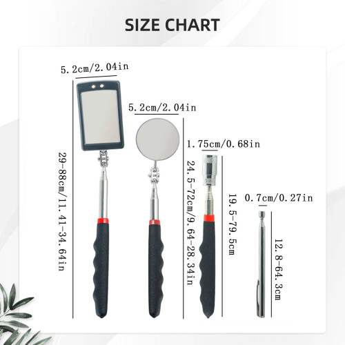 Magnetic Pickup Tool Set with Swivel Mirror and Telescoping 2