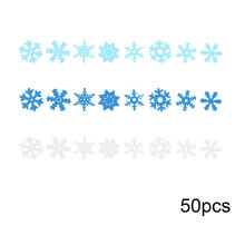 Blue Plastic Snowflake Ornaments 3.9 in 50 pcs