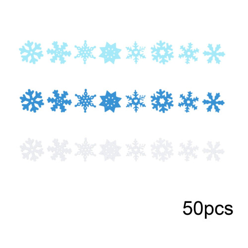 Blue Plastic Snowflake Ornaments 3.9 in 50 pcs