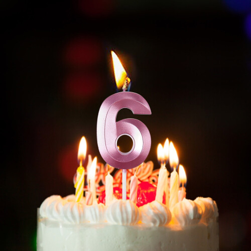 Birthday Candle Number 6 Multicolor 3D Design 1