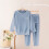 Fuzzy Pajama Set for Toddlers Blue 3-4 Years 2