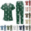 Women's Nurse Uniform Two-Piece Set Blue XXL 4