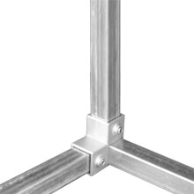 8 PCS 1In/25 mm Square Tube Connector, 3-Way Pipe Fitting Connector Aluminum Alloy Tee Chain End Rails Clamps B