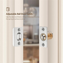 Adjustable Door Catch, Closet Bearing Door , Drive Closing Door for Interior Doors 4 Pack Silver