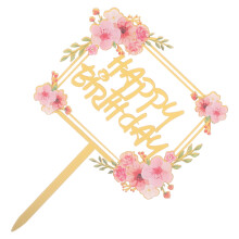 Acrylic Cake Topper with Happy Birthday Words
