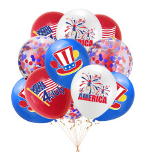 4th of July Balloon Set Red White Blue Star 10 pcs