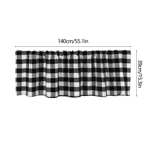 White Red Lattice Window Valance Polyester 15 x 55 Inches 1 2