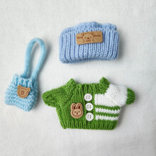 17cm Doll Outfits Kawaii Chic Set Button-Up Stripe Sweater