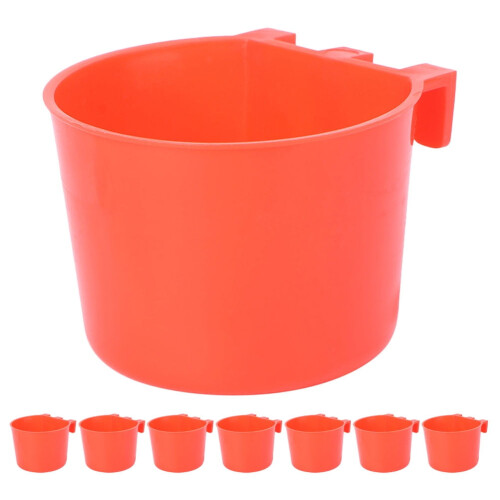 Red Plastic Bird Feeder Cups for Parrot Cage 4-Pack