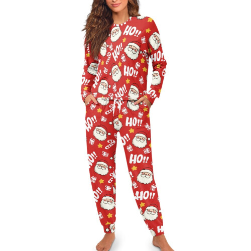Women's Santa Claus Printed Pajama Set 2 pcs 2