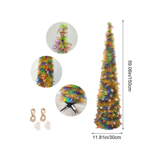 5FT Pop-Up Christmas Tree with LED Lights and Topper 2