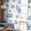 Sheer Curtains Blue Gray Eucalyptus on White 52x96 in Light 4
