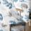 Sheer Curtains Blue Gray Eucalyptus on White 52x96 in Light 5