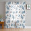 Sheer Curtains Blue Gray Eucalyptus on White 52x96 in Light 3
