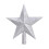 Christmas Tree Star Topper Glitter Silver 8 inch 2