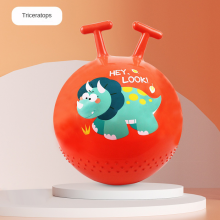 Hopper Ball Dinosaur T-Handle Bouncy Toy Red