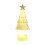 LED Mini Christmas Tree with Gold Base - Plastic and 1
