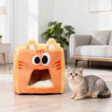 Cozy Indoor Cat Enclosure with Soft Sleeping Tent