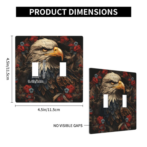 2-Gang Double Toggle Wall Plate with USA Navy Eagle and 1