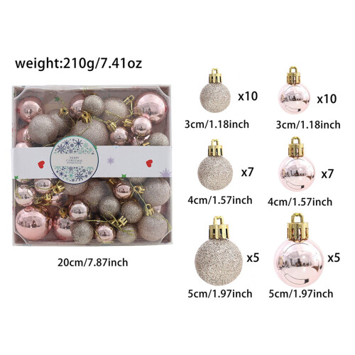 Rose Gold Christmas Ornament Set Shatterproof 12 Pack 1