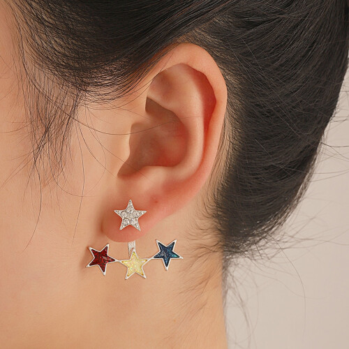 Soumake Hypoallergenic Patriotic Dangle Earrings Red White 2